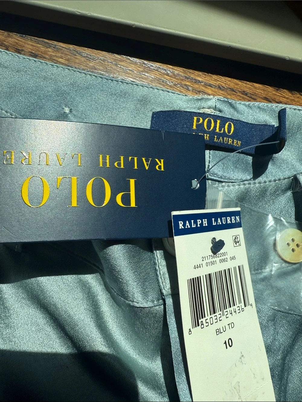 Polo Ralph Lauren Denim-Look Silk Charmeuse Cargo Pants
